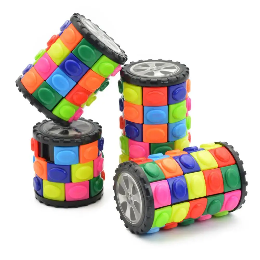 

3D Rotate Slide Cylinder Magic Cube Colorful Babylon Tower Stress Relief Cube Kids Puzzle Toys For Children Adults Sensory Toys