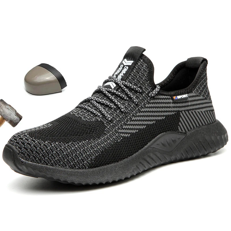 

New Men Steel Toe work Safety Shoes Casual Breathable Sneakers Outdoor Anti-Puncture Boots Industrial Comfortable Work Shoes