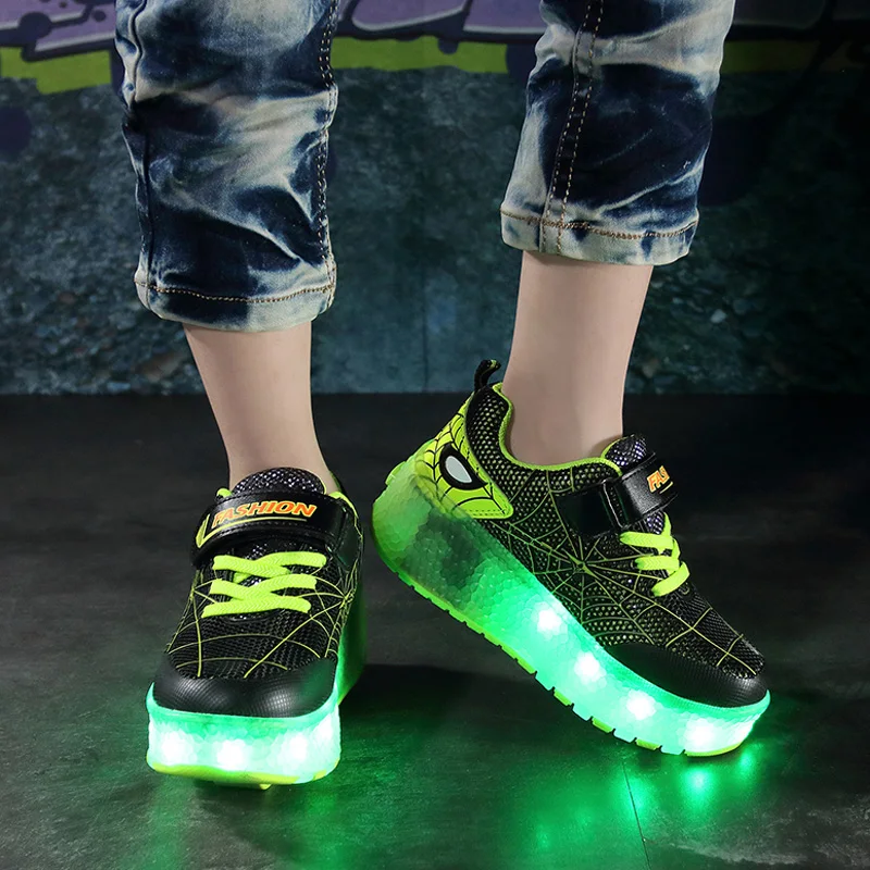 Roller Skate Shoes Kids Boys Girls Footware Fashion Casual Sports Sneakers Children Gift Toys Games Lighted 2 Wheels Boots