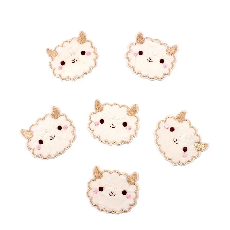 10pcs/Lot Cute Sheep Stickers DIY Iron On Animal Patches For Kids Hats Sweaters Dress Shirts Decoration Sewing Badge Appliques