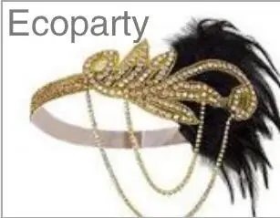 เครื่องแต่งกาย Headband Pearl Party งาช้าง Great Gatsby 1920S Eco Flapper พลาสติกเพศยี่ห้อชื่อ