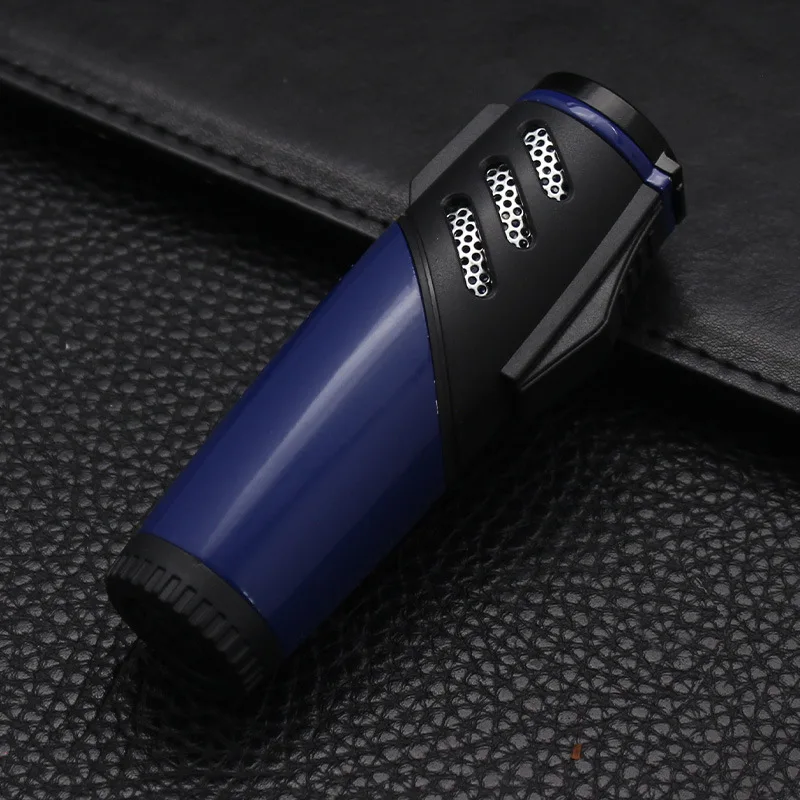 Unusual Metal Triple Torch Lighter 1300C Smoking Accessories Butane Gas Jet Survival Lighters Cigar Lighter Gadgets For Men