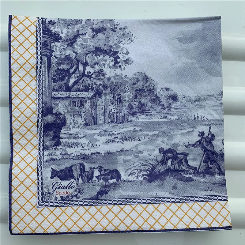 Decoupage table paper napkins elegant tissue vintage towel people labor farm birthday wedding party home beautiful decor 20