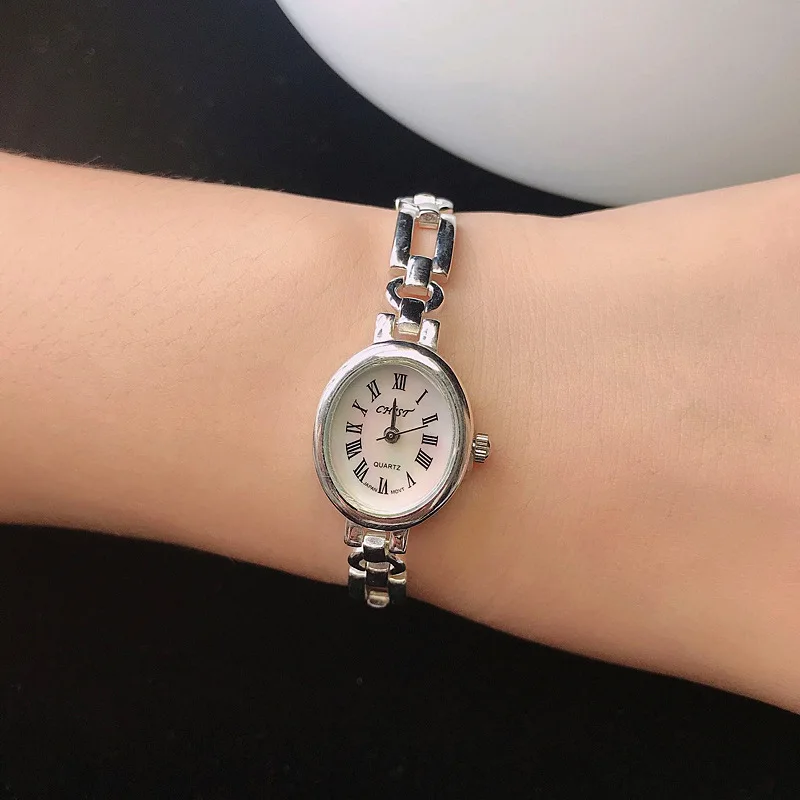 BOCAI New 100% S925 Silver Jewelry Accessories Woman Watch Stylish and Simple Elegant Decorative Watch Fashion Birthday Gift