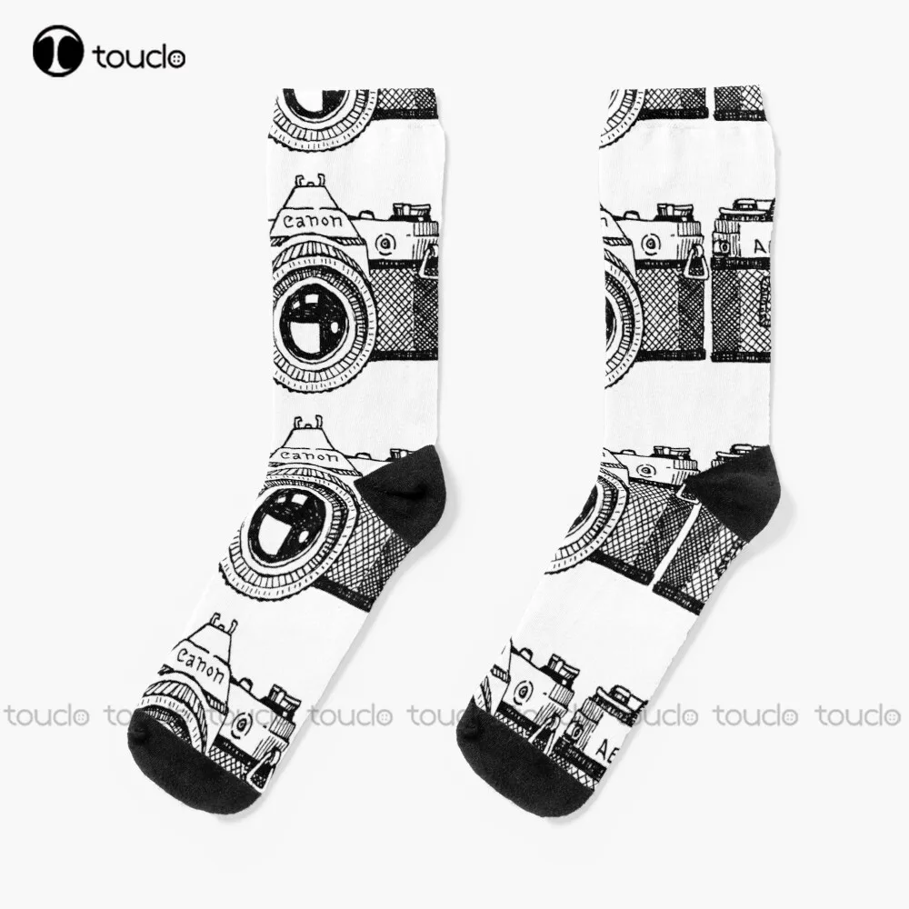 Camera Socks Cool Socks Christmas New Year Gift Unisex Adult Teen Youth Socks 360° Digital Print Fashion New Funny Sock