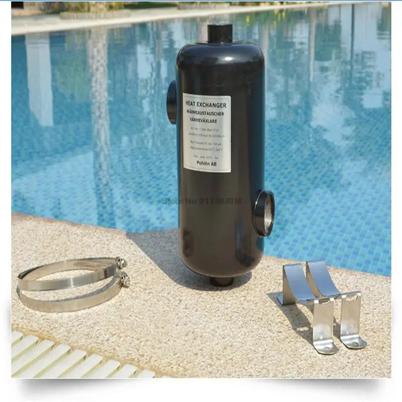 Swimming Pool Heat Exchanger Water Chiller Heat Pump Water Heater Parts Stainless Steel Liquid Heater Pool Thermostat Equipments