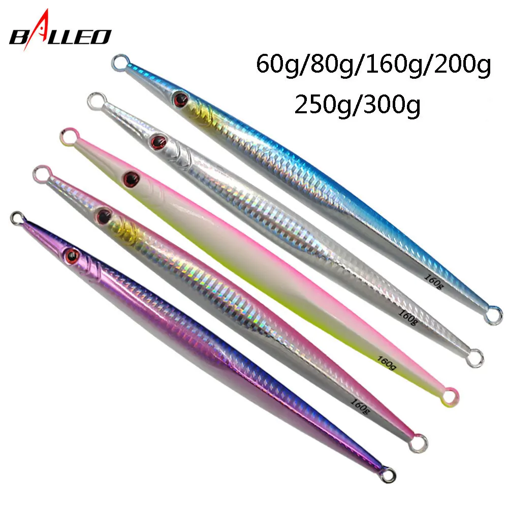 Balleo/1pcs  60g 80g 160g 200g/250g/300g  Deep sea Metal Jig Jigging Fishing fish Lure Jigbait spoon baits