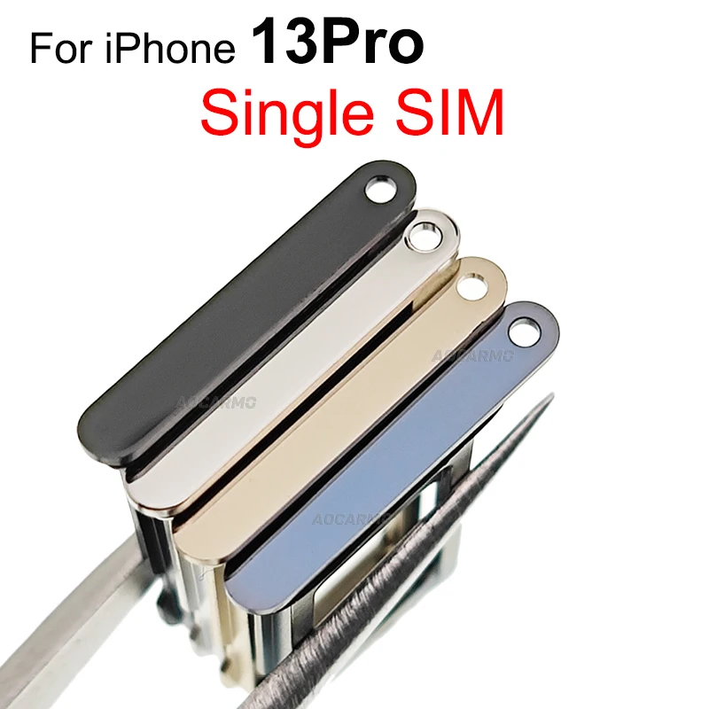 Aocarmo Single & Dual Sim Card For iPhone 13 PRO 13Pro SIM Tray Slot Holder Repair Replacement Parts