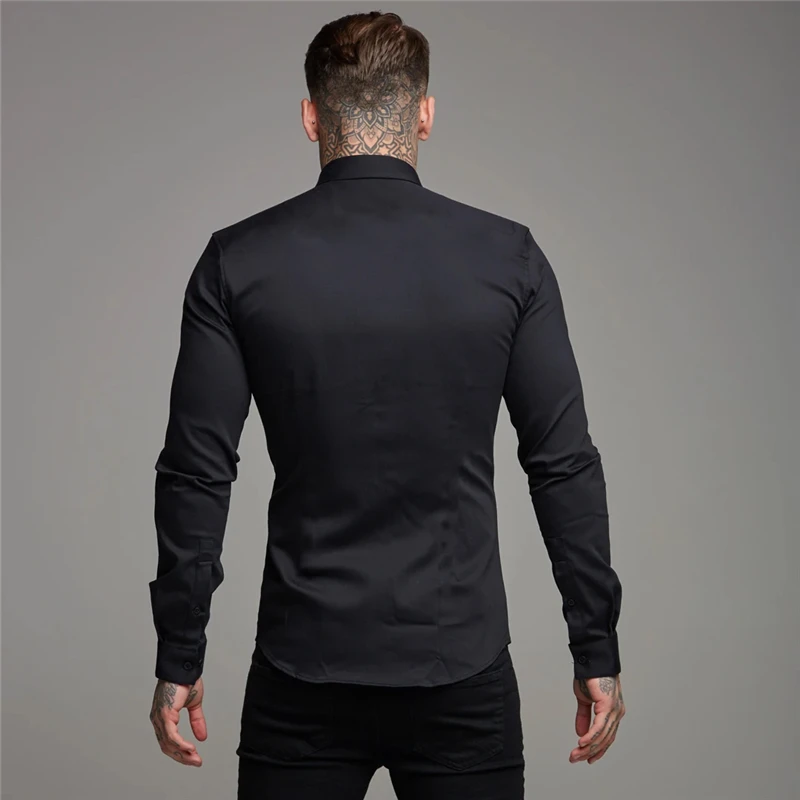 Autumn Men's Clothing European American Fashion Trend Slim Fit Shirt For Men Cardigan T-shirt Mens Long Sleeve Shirt Men Blouse