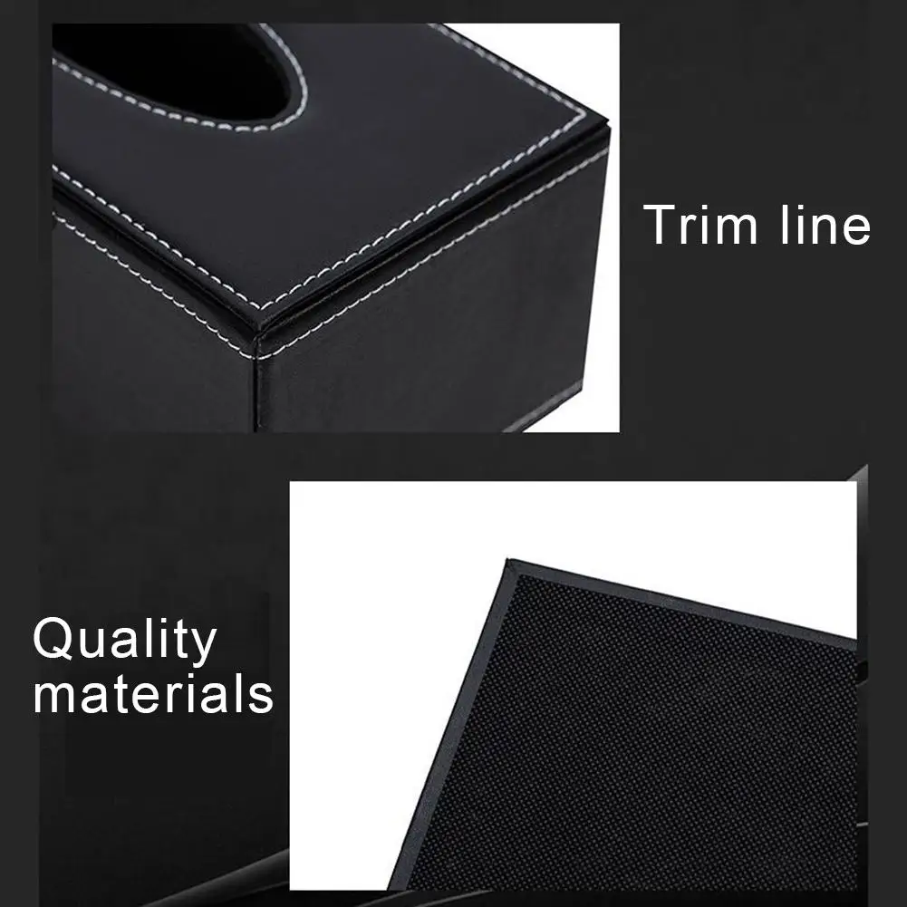 Car Tissue Box Cover Tissue Box Boxes holder PU Leather black Brown towel inside paper Block Type Accessories auto Decoration