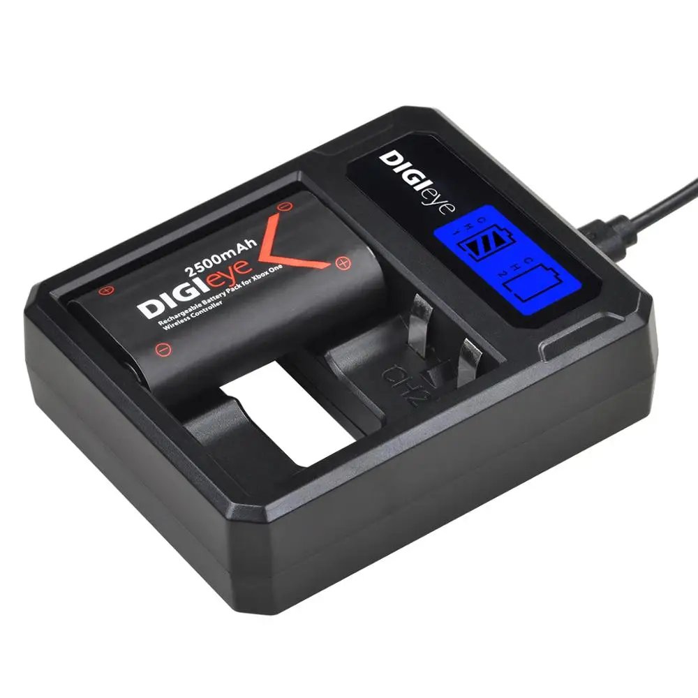 Сменный аккумулятор для Xbox One 3x2500 мАч + двойное зарядное устройство с ЖК-дисплеем для Xbox Series X | S/Xbox One X/Xbox One Elite