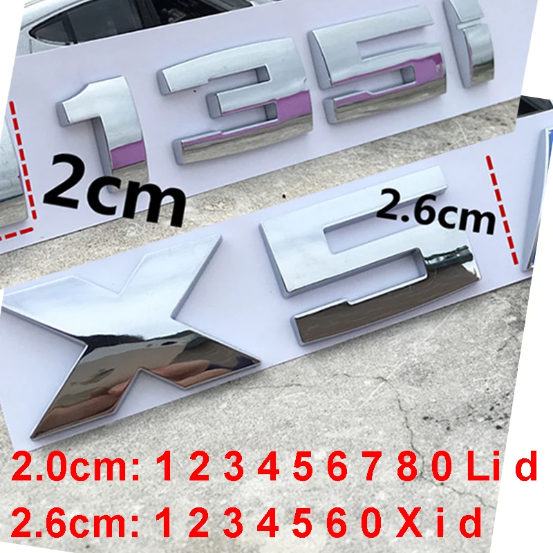 Letter Number Emblem for M M1 M2 M3 M4 M5 M6 M7 M8 X4M X5M X6M M540i M135i M335i M240i M550d M750Li Car Trunk Badge Sticker