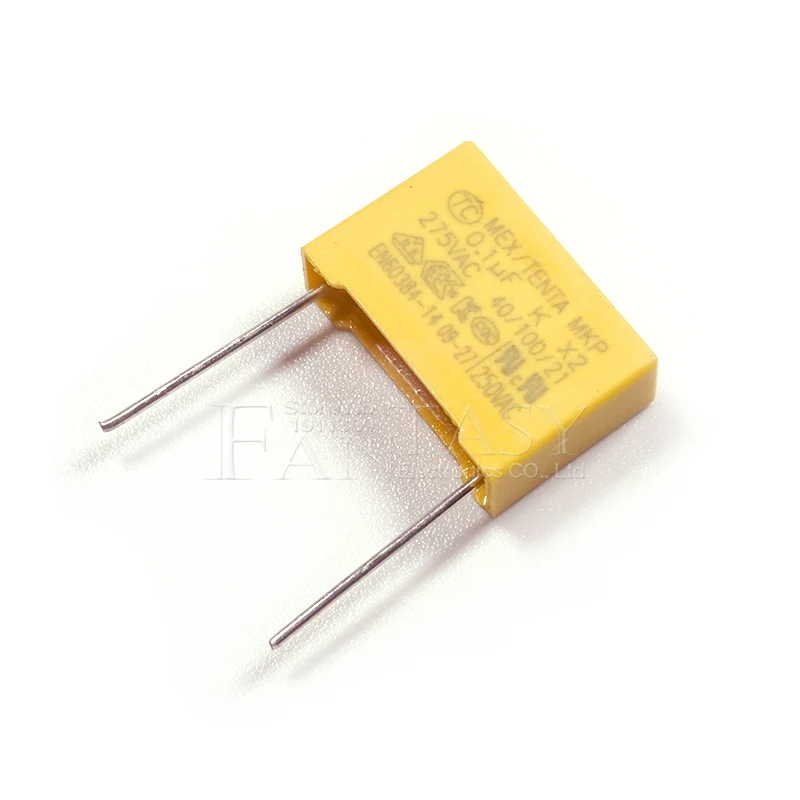 20pcs 100nF capacitor X2 capacitor 275VAC Pitch 15mm X2 Polypropylene film capacitor 275V 0.1uF