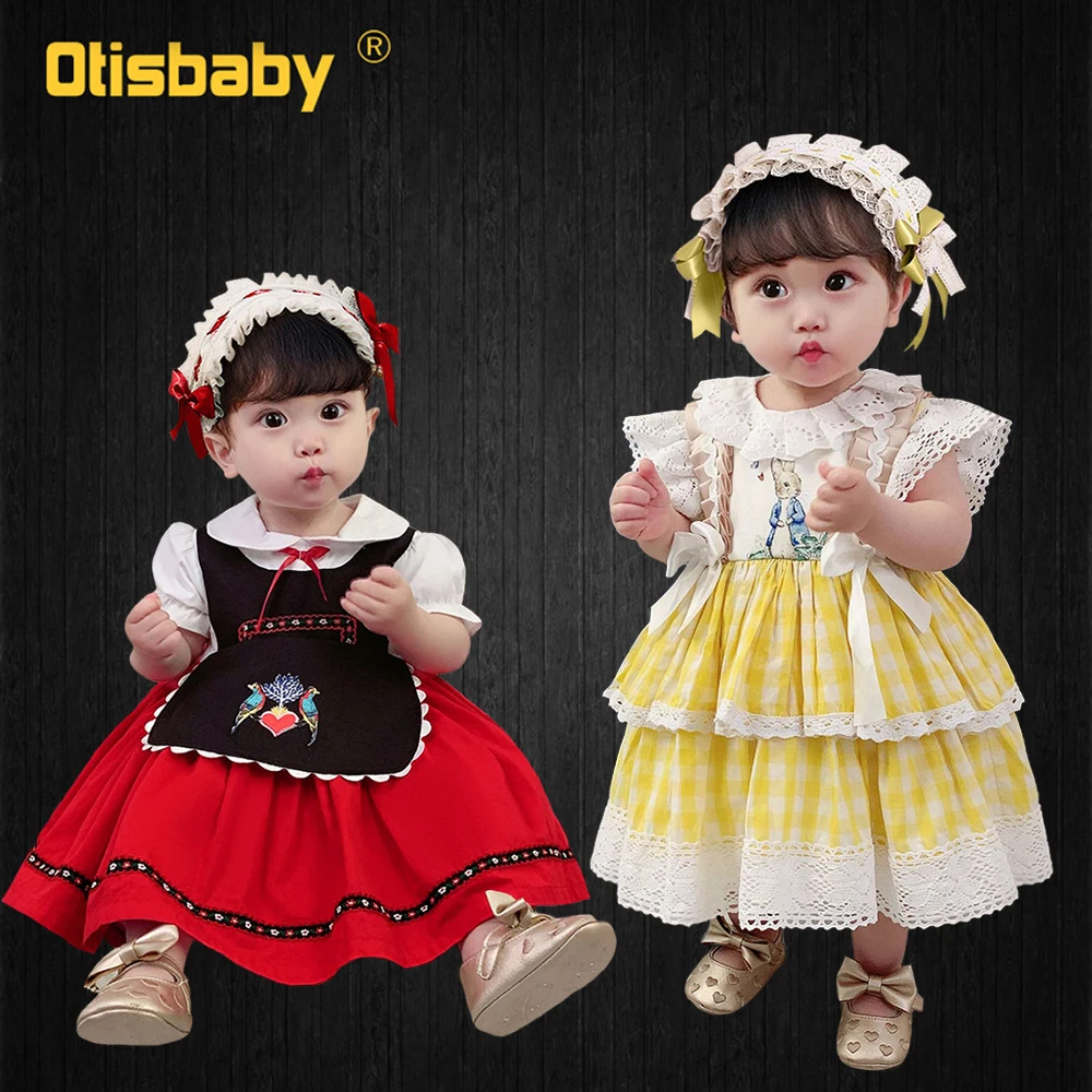 

Baby Girls Boutique Dress Turkey Vintage Spanish Dress Lolita Princess Ball Gown Birthday Party Infant Girls Lace Tutu Dress