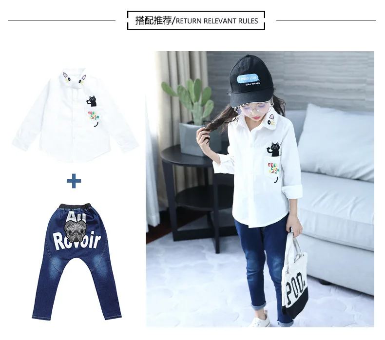 girls long sleeve blouse white kids clothes children top autumn fall new arrivals 12 10 8 years old girls blouse