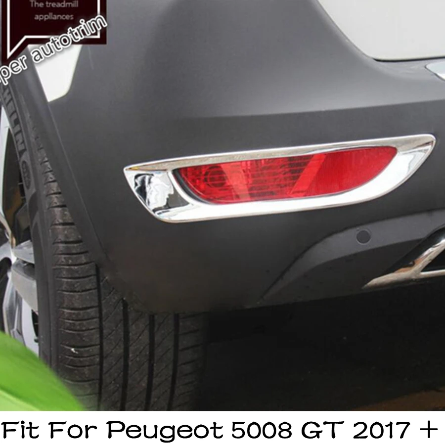 

Chrome Rear Fog Lights Foglight Lamp Frame Cover Trim 2 Pcs / Set Fit For Peugeot 5008 GT 2017 - 2024 ABS External Spare Parts