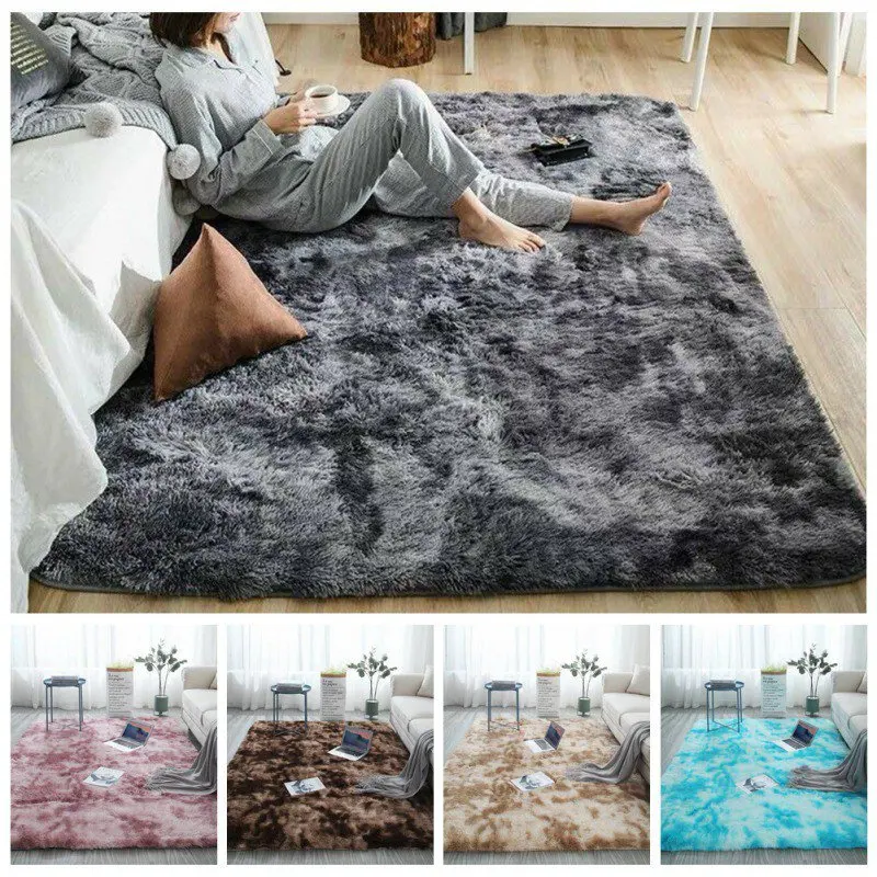 Soft Plush Floor Carpet Faux Fur Area Rug Non-slip Floor Mats Different Sizes For Living Room Bedroom Home Decoration Supplies