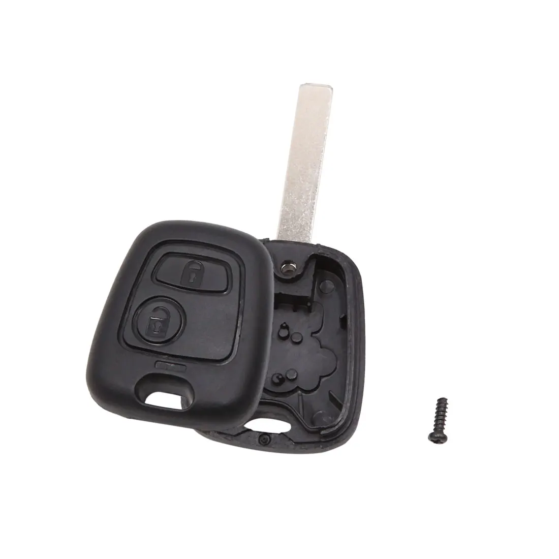 X Autohaux Auto 2 botones sin cortar insertar llave Fob funda carcasa de Control remoto accesorios de coche para Peugeot 106 107 206 207 306 307