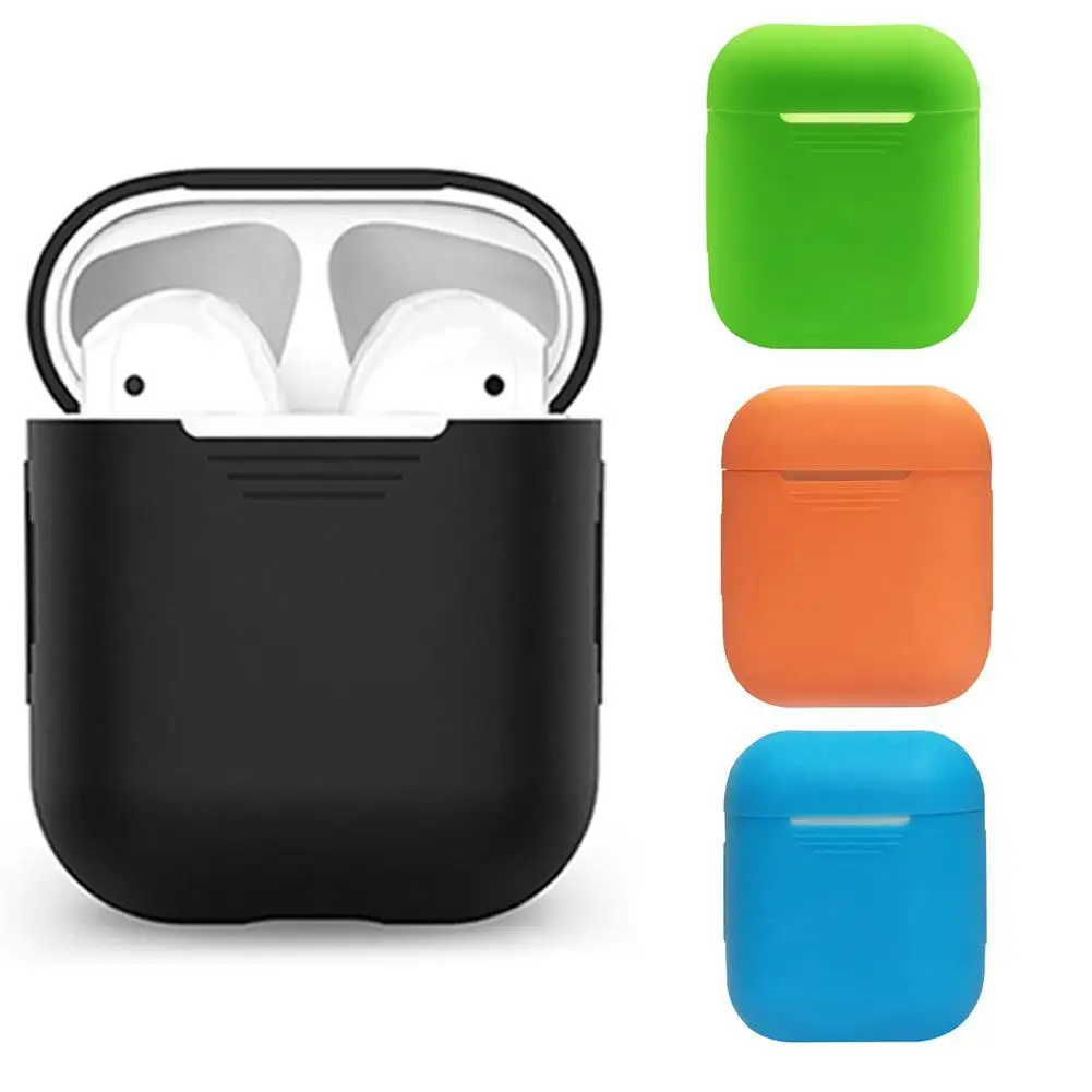 Solid Color Dustproof Silicone Earphone Case Protective Cover for Apple