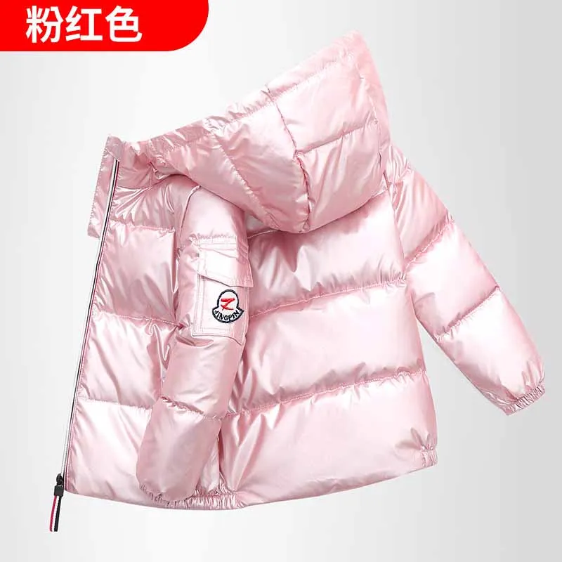 Winter Boys Down Jackets Children Hooded Outerwear Autumn Girls Warm Jacket Teens Outerwear Fashion Kids Zipper Coat Jacket