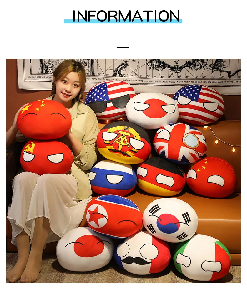 ぬいぐるみ Polandball plush dolls All USA Funny 10cm Polandball Country MINI Ball Toy Plush Pendant Plush