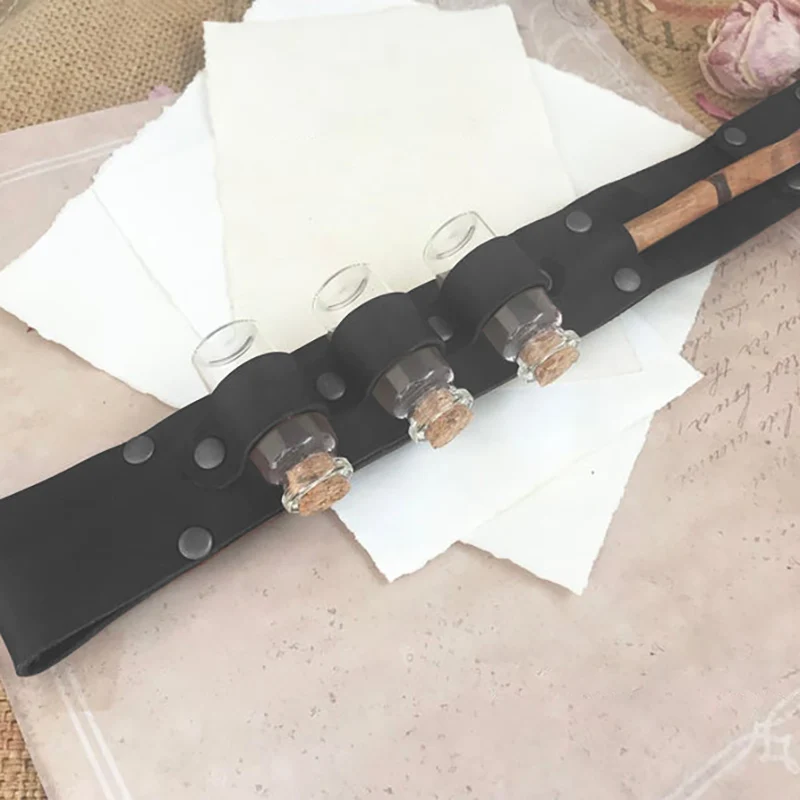 Lọ Cây Đũa Phép Bao Da Đựng Phong Cách Khoa Học Viễn Tưởng Nữ Hóa Trang Halloween Kim Bơm Bình Đai Thời Phục Hưng Phù Thủy Pháp Sư Warlock LARP Thầy Lang Đạo Cụ