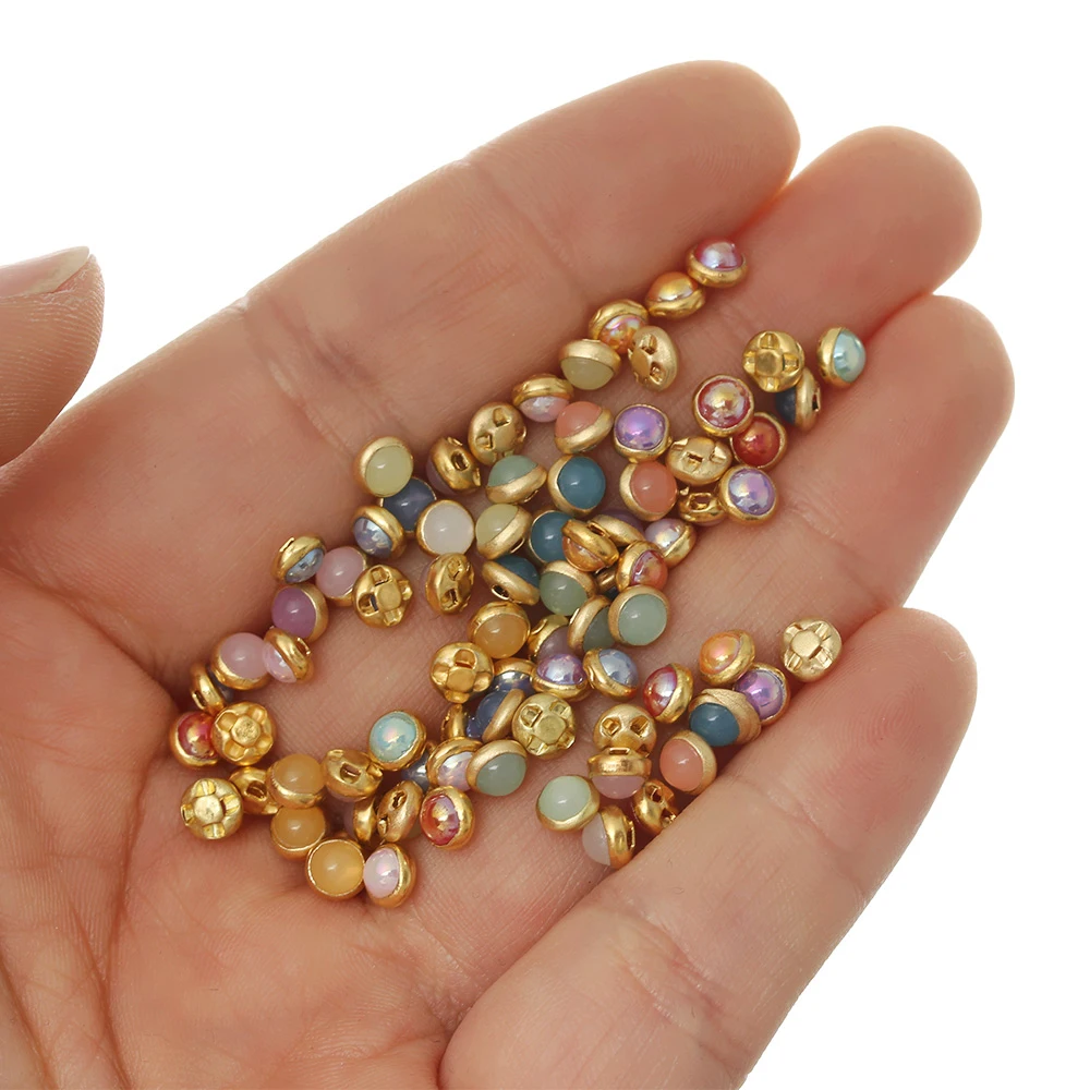 20pcs 4mm Multi- color Ultra-small Doll  Pearl Buttons Belt Buckle Doll Shoes Buckle DIY 1/6 Doll Clothing Buckles Accessories