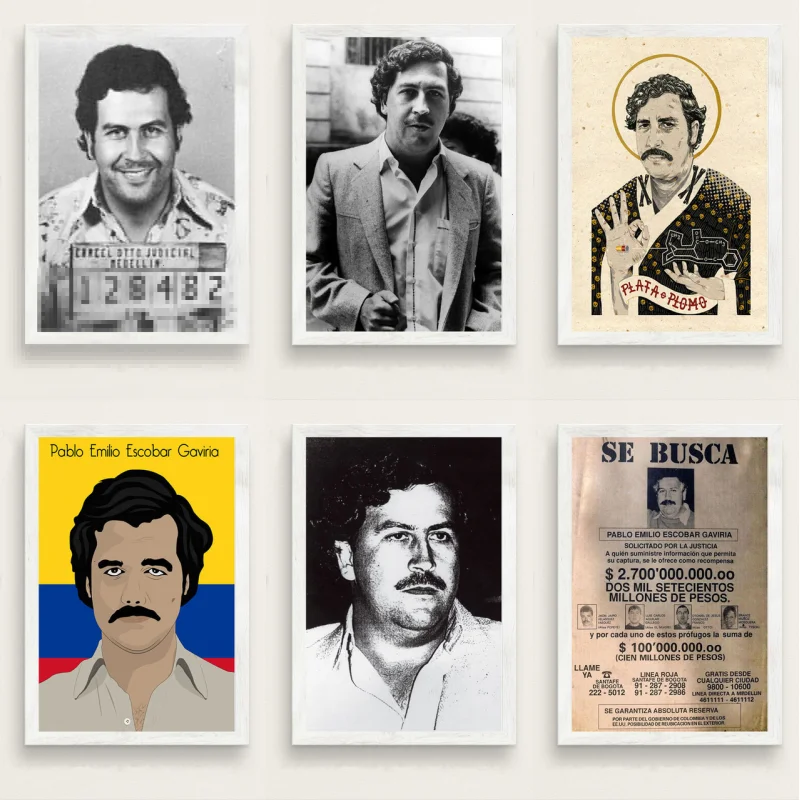 Pablo Escobar Hot Famous Art Painting Vintage Canvas Poster Wall Home Decor