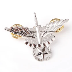 UNITED STATES US ARMY FREEFALL PARACHUTIST WINGS STAR BADGE PIN COCKADE SILVER