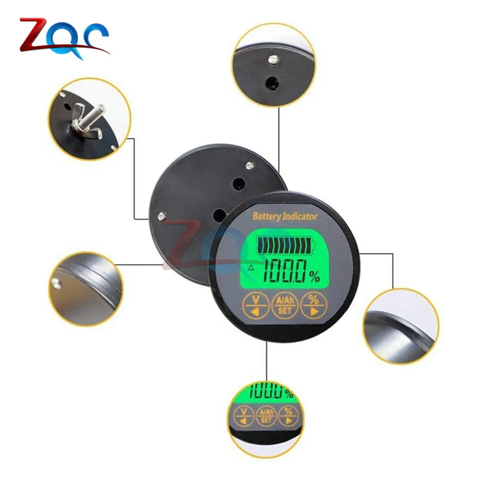 Waterproof Digital Voltage Current Capacity Meter Detector 100V 350A Voltmeter Ammeter with 350A Shunt Battery Monitor Indicator