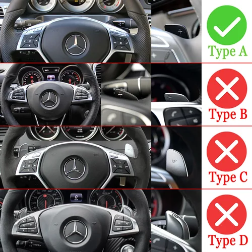 Imagen 2 del producto Para Mercedes Benz ML W166 GLK X205 SLK CLA GLA CLS C218 X218 extensión de paleta de cambio de volante de coche DSG pegatina estilo