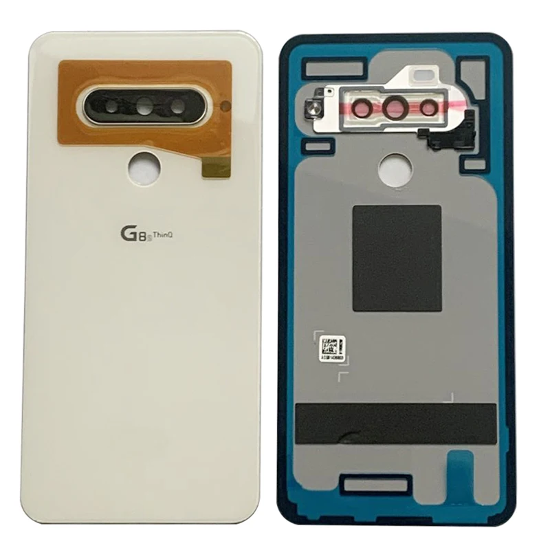 Rear Back Battery Door Housing For LG G8S ThinQ LMG810 with Glass Lens Fingerprint Repalcement Repair Parts with Logo