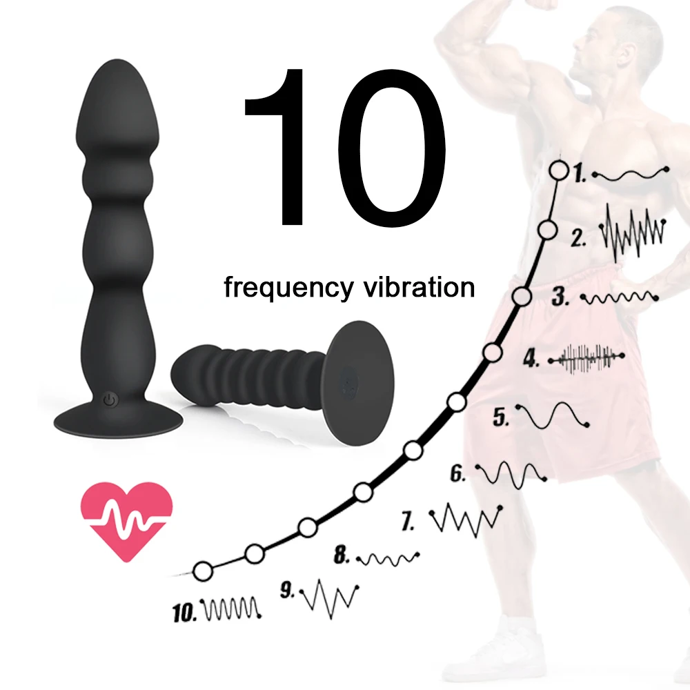 10 Speeds Wireless Remote Anal Dildo Male Prostate Massager Strong Sucker Unisex G-spot Stimulator Anus Penis Vibrator Sex Toys