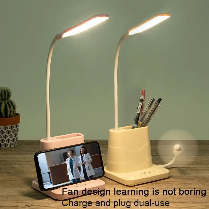 360 degree bend USB fast charging led soft light wick adjustable modern table lamp