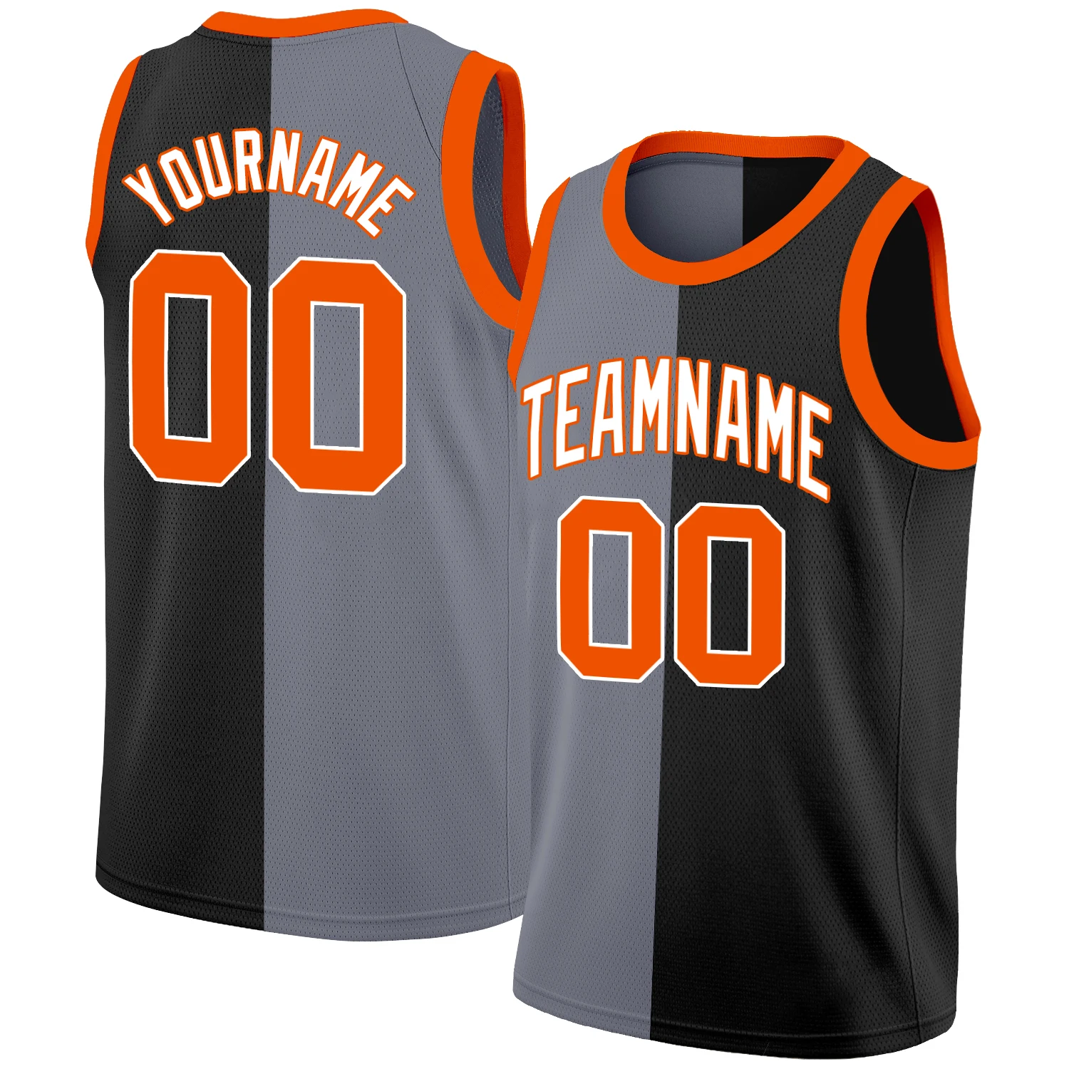 Custom Round Neck Two Tone Basketball Jersey Full Sublimation Team Name Number Breathable Training Athletic Shirts for Adults