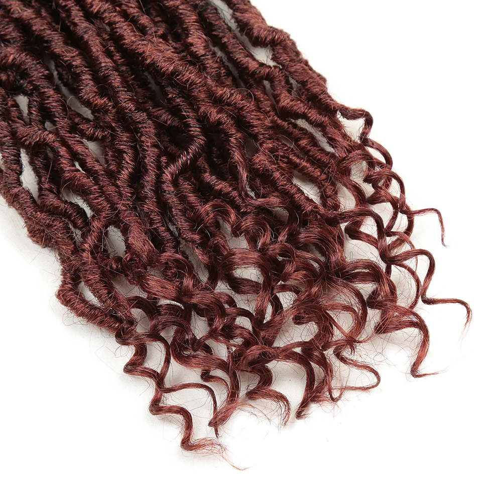 Nu Locs Haak Hair 30Inches Faux Locs Extensions Met Krullend Uiteinden Synthetische Boho Godin Vlechten Dreadlocks Voor Zwarte Vrouwen