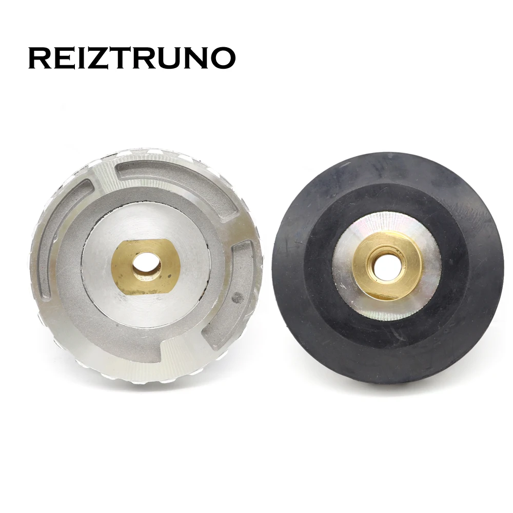 REIZTRUNO 4 Inch 100mm Snail Lock Backer Pad Aluminum Rubber Backer Diamond Edge Polishing Pad Adapter M14 5/8-11 Back-Up Holder