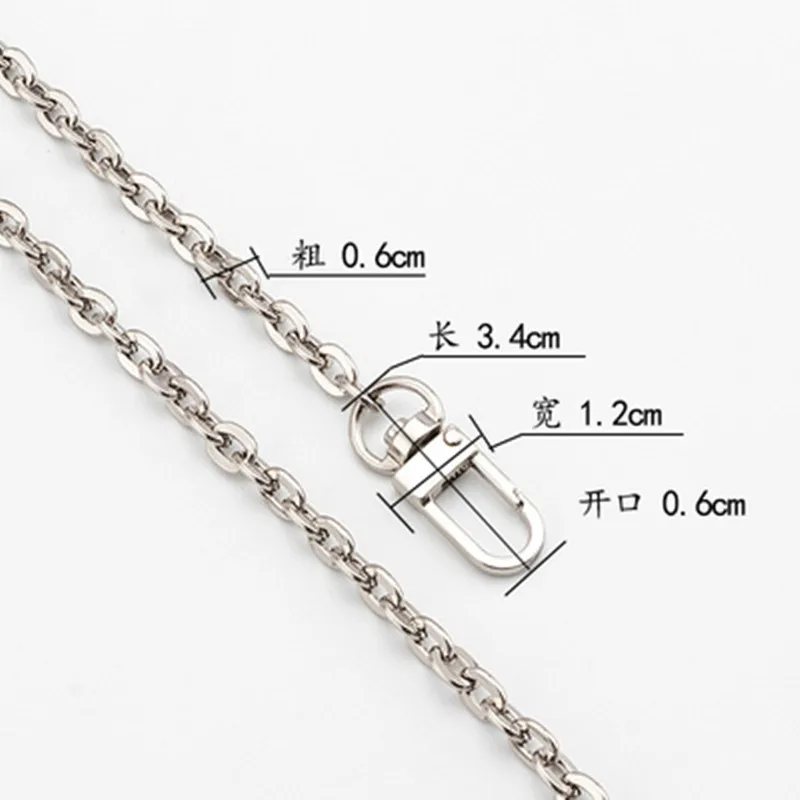 6 mm Brand Metal Chain DIY Replacement Shoulder Bag Strap Chain Gold Silver Accessories O Shape Of Obag Handles Straps Chains