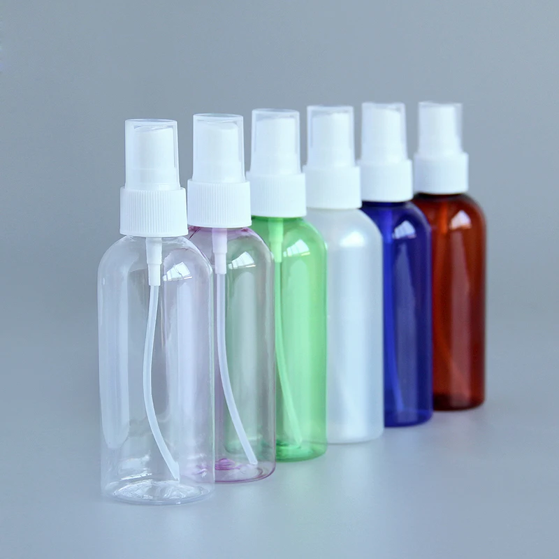 100ML X 48 Clear Green Blue Brown Peal White Empty Makeup Spray Pump Plastic Bottle 100cc Perfume Cosmetic PET Bottle Container