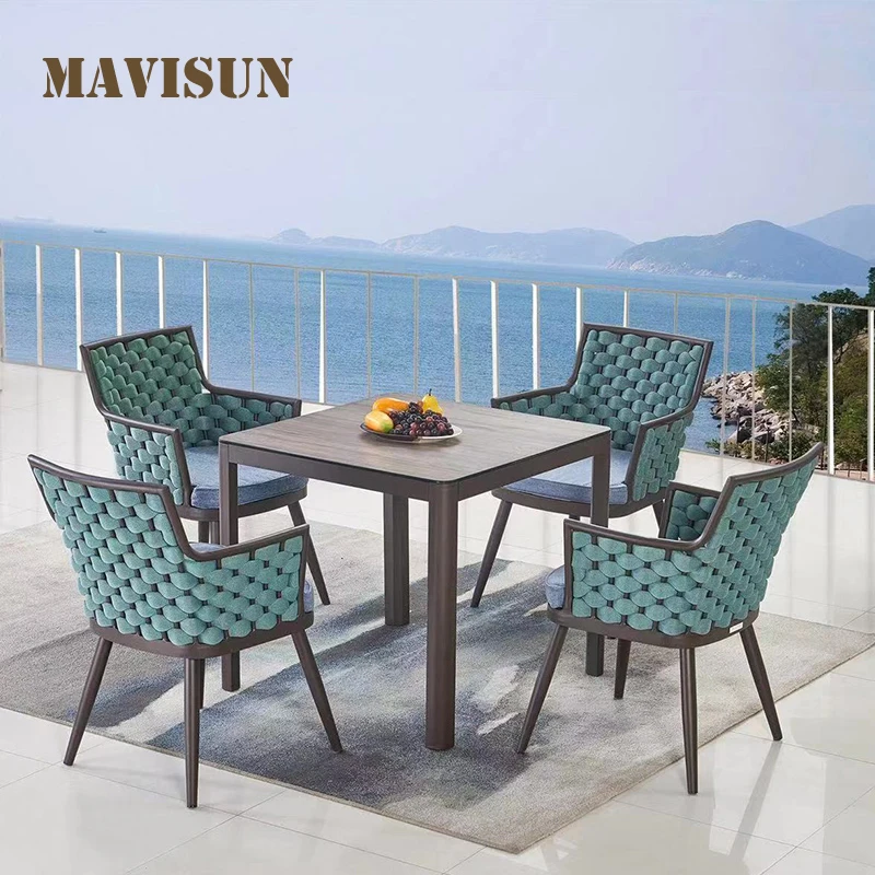 Outdoor Rope Wicker Light Luxury European-Style  Chairs And Table Garden Balcony Simple Chaise Lounger Patio Furniture For Home