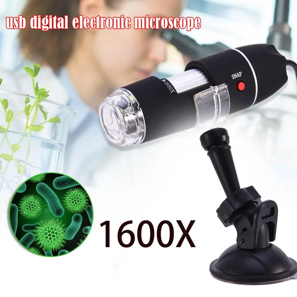 Mega Pixels 1600X 8 LED Digital Microscópio USB Lupa Microscópio Eletrônico Estéreo USB Endoscópio Câmera