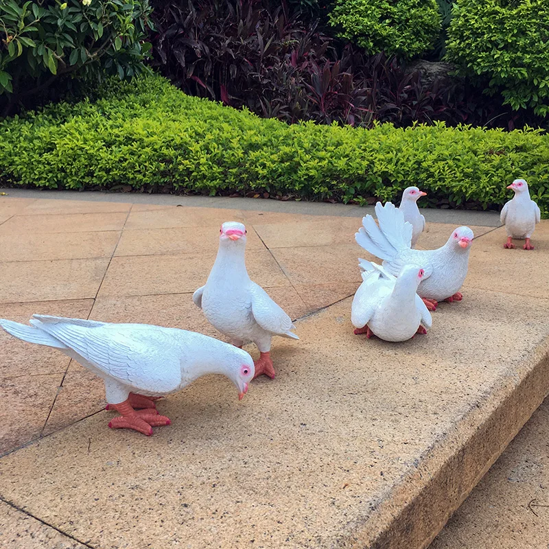 resin statue simulation dove piece bird model Figurines landscape ornament sculpture outdoor Courtyard gardening decoration a066