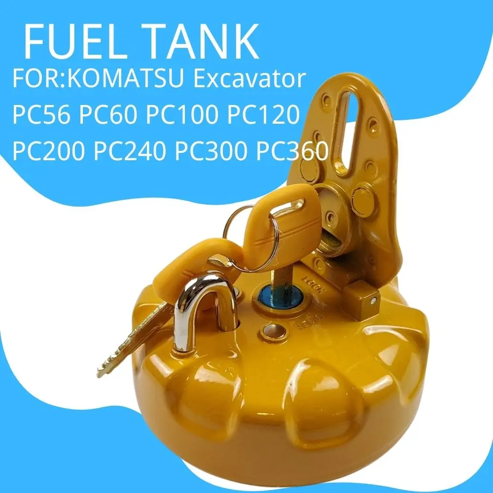 Fuel Tank Cover Cap for Komatsu Excavator PC56 PC60 PC100 PC120  PC200 PC240 PC300 PC360Guard Against Theft Spare Parts