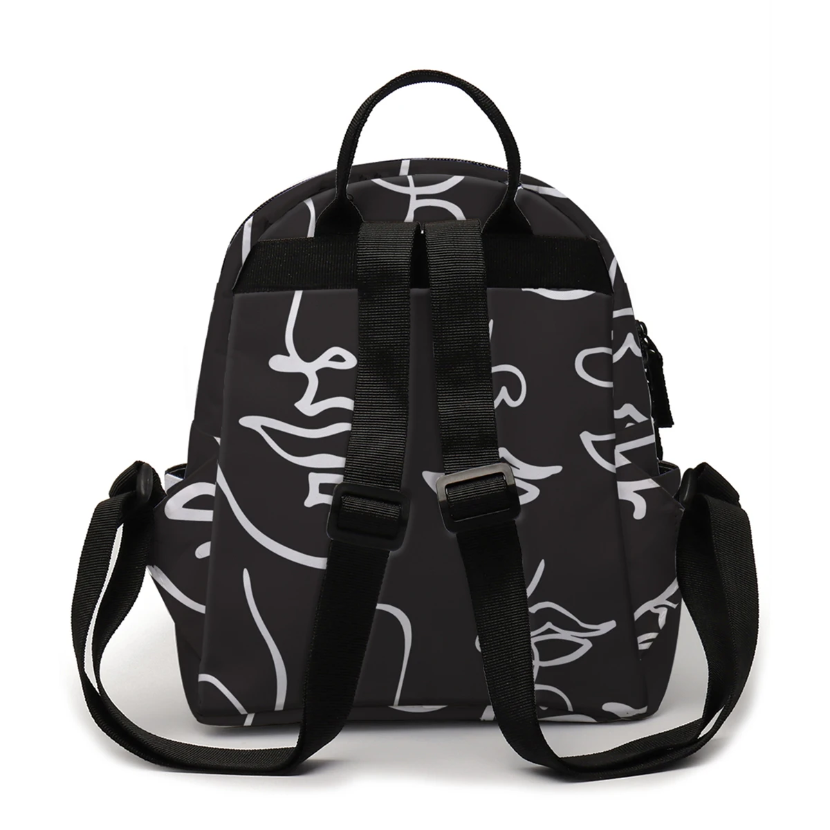 Deanfun Trendy Mini Backpack Women Elegant Shoulder Bag Abstract Line Face Printed Colorful School Backpack Bags MNSB-35