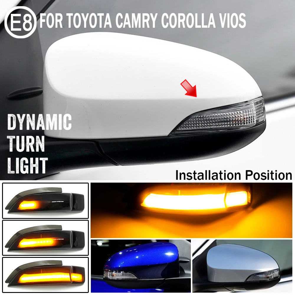 For Toyota AQUA COROLLA AXIO FIELDER AURIS PREMIO ALLION PRIUS C VITZ LED Dynamic Turn Signal Light Rearview Mirror Indicator