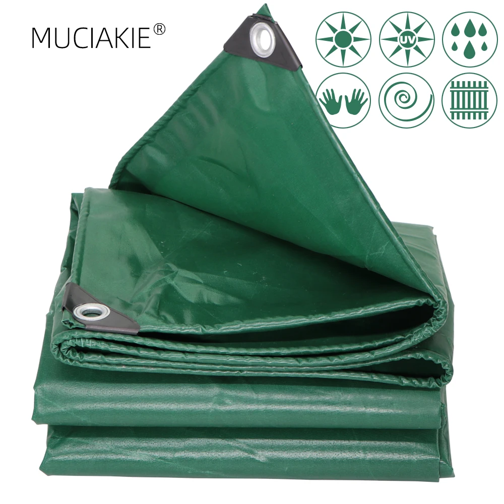 Tarpaulin Tent Tarps Shade Sails Heavy Duty with Eyelets PVC Coating Tarp Sheet Rainproof Cloth Sunscreen Wear-Resistant Cover