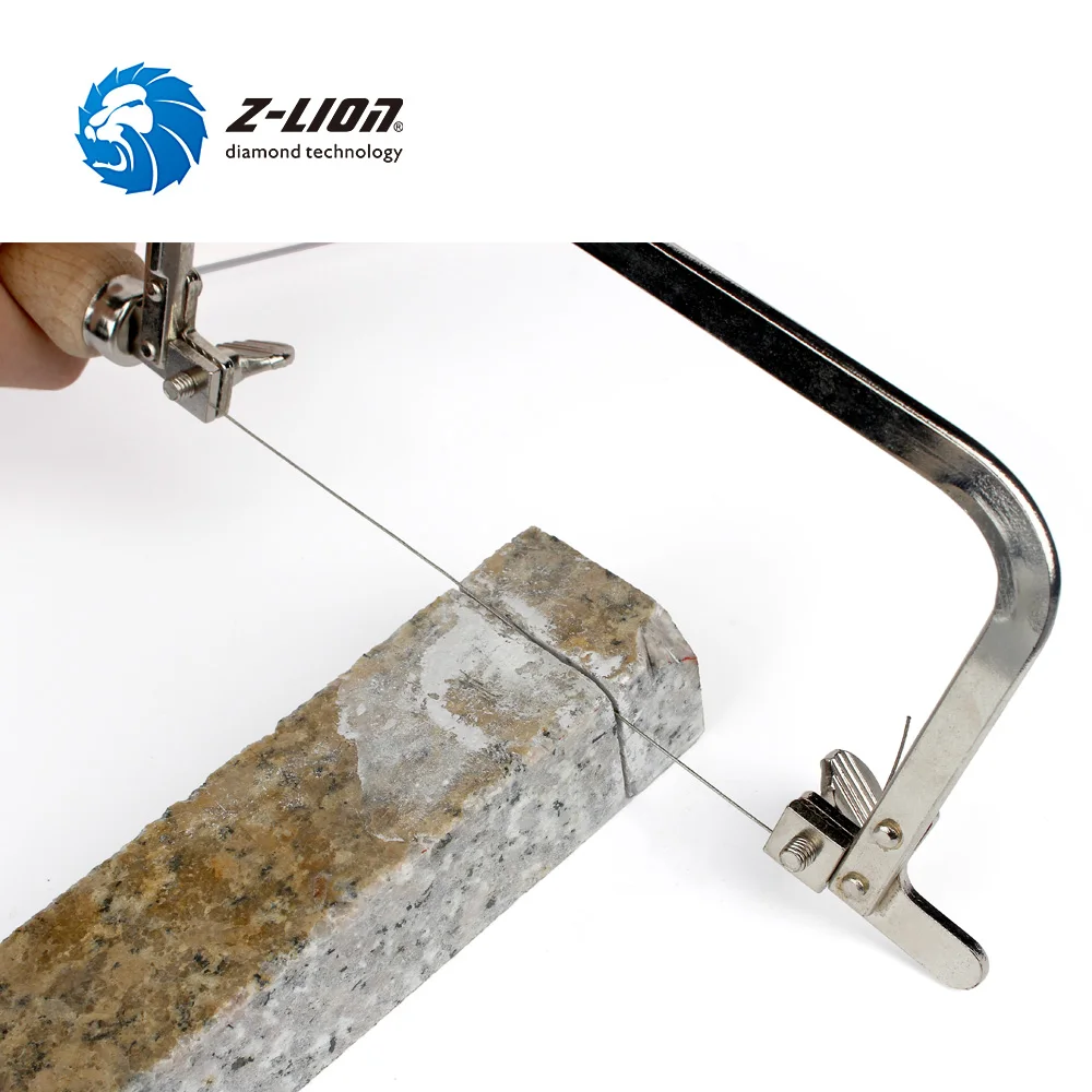 Z-LION 1PC Coping Saw Steel Frame With 2m Diamond Wire Saw Dry Wet Use For Wood Stone Jade Metal Cutting Multifunction Hand Tool