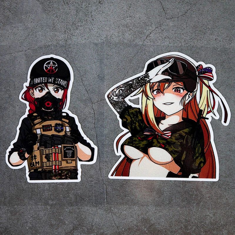 Car Stickers JDM Japanese Pain Street Trend Army Camouflage Waterproof Reflective GK5 Electric Car Motorcycle Military Stickers