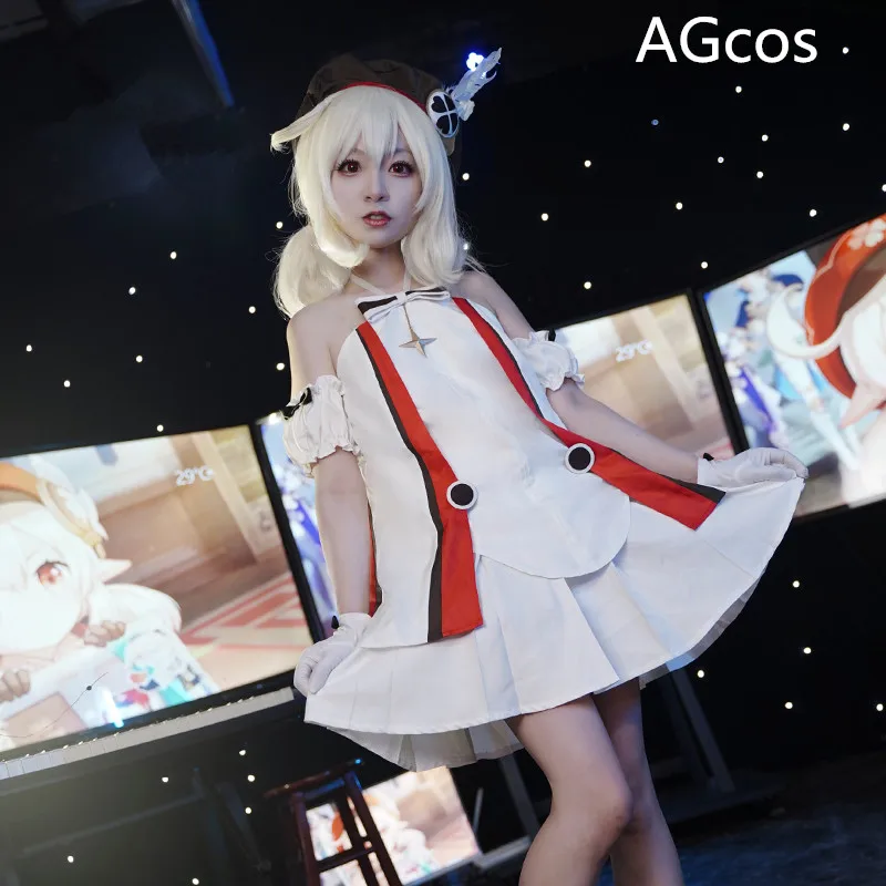 

AGCOS Genshin Impact 2021 Concert Klee Cosplay Costume Game Klee Cosplay Dress