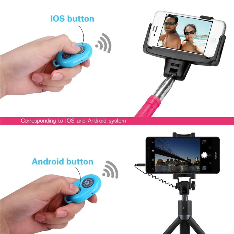 Bluetooth Remote Control Button Wireless Controller Self-Timer Camera Stick Shutter Release Phone Monopod Selfie for ios